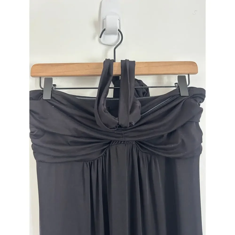 SOMA Faye Soft Black Tie Dye Border Convertible Strap Maxi Dress Size Medium - Picture 3 of 5